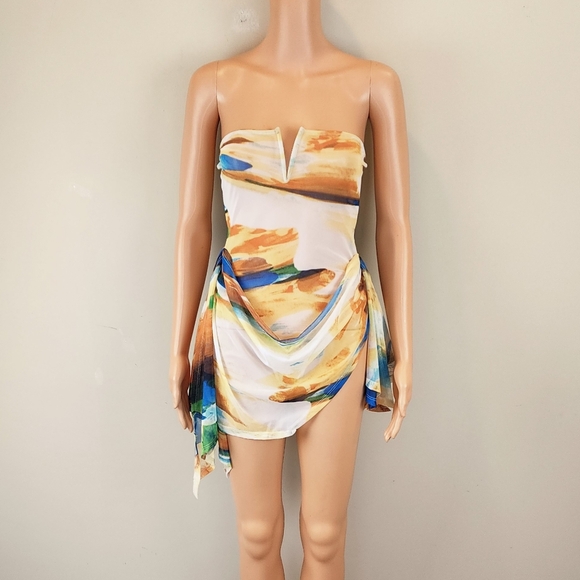 Fashion Nova Staying Out Multi Color Mesh Mini Dress - Picture 5 of 15